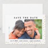 Gold Heart Foto Save the Date Karte (Vorne/Hinten)