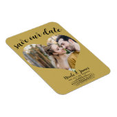 Gold Heart Foto Wedding Save the Date Magnet (Rechte Seite)