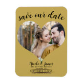 Gold Heart Foto Wedding Save the Date Magnet (Vertikal)