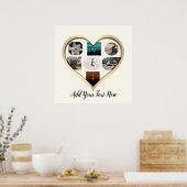 Gold Heart Frame Foto Collage Poster (Küche)