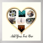 Gold Heart Frame Foto Collage Poster (Vorne)