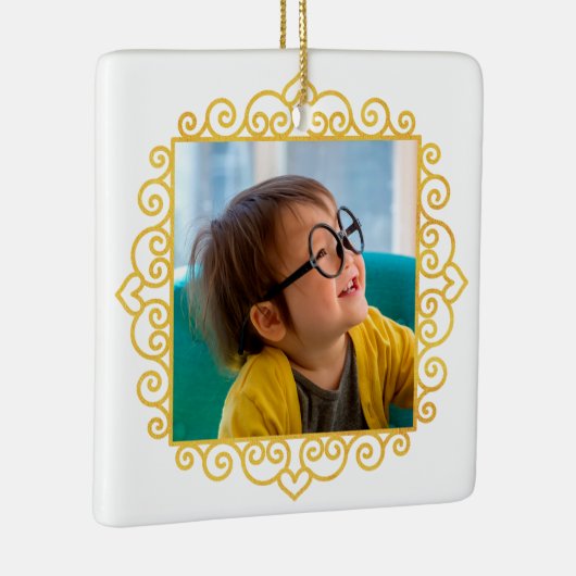 Gold Heart Frame Foto Personalisierte Geschenke We Keramikornament (Rechts)
