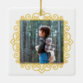 Gold Heart Frame Foto Personalisierte Geschenke We Keramikornament (Rückseite)