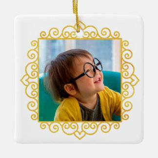 Gold Heart Frame Foto Personalisierte Geschenke We Keramikornament