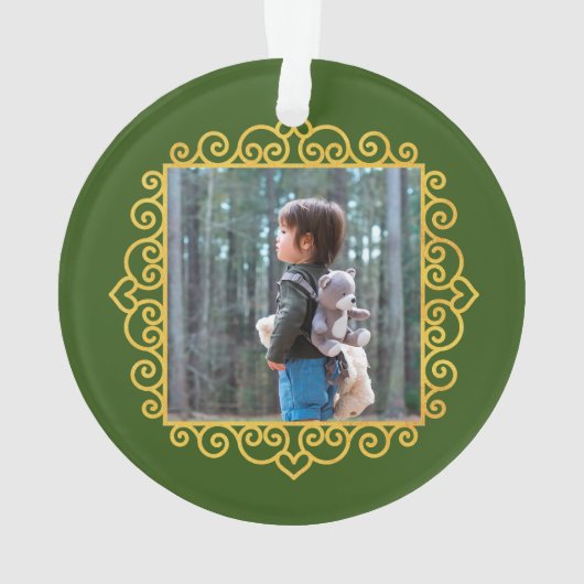 Gold Heart Frame Foto Personalisierte Geschenke We Ornament (Rückseite)