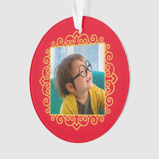 Gold Heart Frame Foto Personalisierte Geschenke We Ornament (Vorderseite)