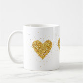 Gold Heart Glitzer Texture Kaffeetasse (Links)