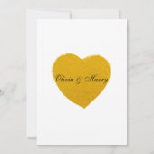 Gold Heart - Imitate Foil Wedding Card Einladung (Rückseite)