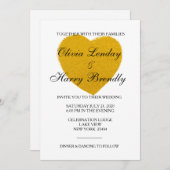Gold Heart - Imitate Foil Wedding Card Einladung (Vorne/Hinten)