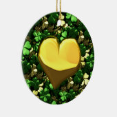 Gold Heart Kleeblatts Keramik Ornament (Rechts)