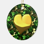 Gold Heart Kleeblatts Keramik Ornament (Links)