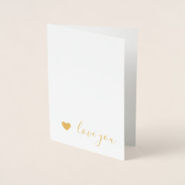 Gold Heart Liebe You Folienkarte