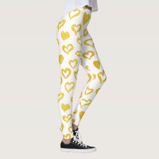 Gold Heart Lips Spaß Niedlich Valentine Leggings (Rechts)