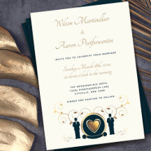 Gold Heart Male Wedding Cream Blue LGBTQ
