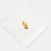 Gold Heart Monogram Initials Serviette (Ecke)