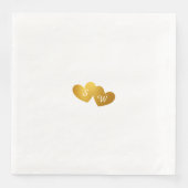 Gold Heart Monogram Initials Serviette (Vorderseite)