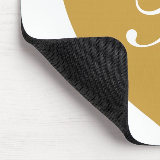 Gold Heart Monogram Mousepad (Ecke)