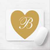Gold Heart Monogram Mousepad (Mit Mouse)