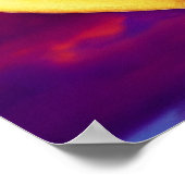 Gold Heart on Sunset Background Poster (Ecke)