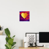 Gold Heart on Sunset Background Poster (Heimbüro)