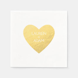 Gold Heart Paper Napkins für Hochzeiten Serviette