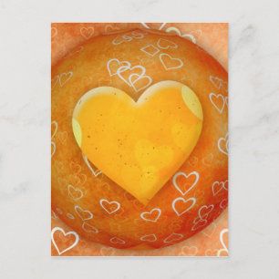 Gold Heart Postkarte