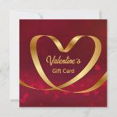 Gold Heart Ribbon Red Valentine's Day Geschenkkart (Vorderseite)