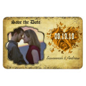 Gold Heart Rose & Buttterfliegen Save the Date Magnet (Horizontal)