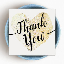 Gold Heart Script Calligraphy Vielen Dank