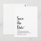 Gold Heart Script Save the Date Definition Postkarte (Vorne/Hinten)