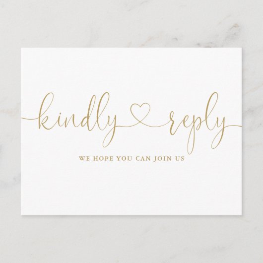 Gold Heart Script Song Request UAWG Einladungspostkarte (Vorderseite)