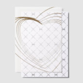 Gold Heart Shaped Corners Wedding  Pergament Einladungen (Versetzt (Einladung))