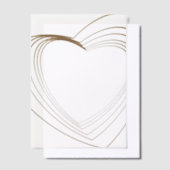 Gold Heart Shaped Corners Wedding  Pergament Einladungen (Versetzt)