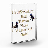 Gold Heart Staffordshire Bull Terrier, Foto Block (Links)
