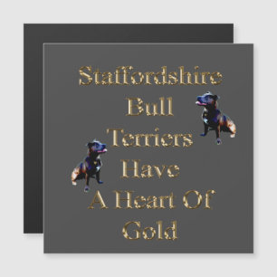 Gold Heart Staffordshire Bull Terrier, Magnet