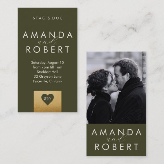 Gold Heart Stag & Dose Ticket (Vorne/Hinten)