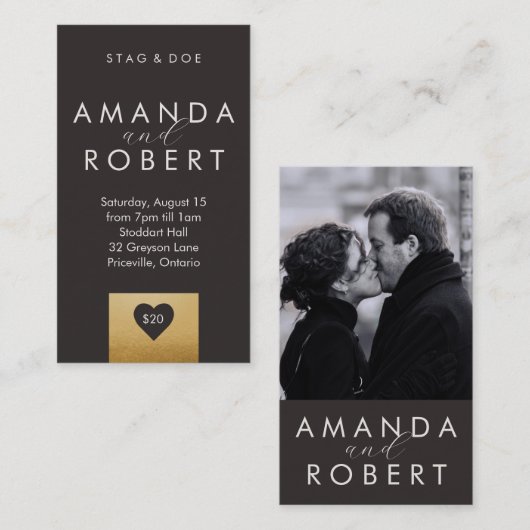 Gold Heart Stag & Dose Ticket (Vorne/Hinten)