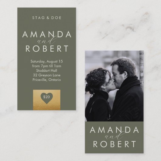 Gold Heart Stag & Dose Ticket (Vorne/Hinten)