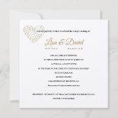 Gold Heart Temple Wedding & Empfang Einladung (Vorderseite)
