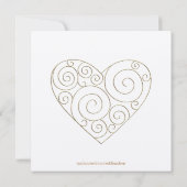 Gold Heart Temple Wedding & Empfang Einladung (Rückseite)