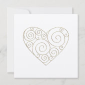 Gold Heart Temple Wedding & Empfang Einladung (Rückseite)