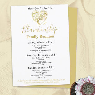 Gold Heart Tree 3 Day Family Wiedersehen Personali Einladung