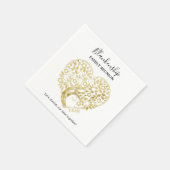 Gold Heart Tree Family Wiedersehen Personalisierte Serviette (Ecke)