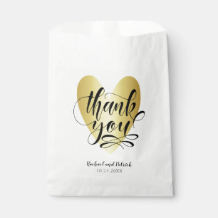 Gold Heart Vielen Dank Personalisiert Geschenktütchen
