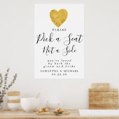 Gold Heart Wählen Sie einen Platz, kein Beiheftzei Poster (Küche)