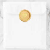 Gold Heart Wax Siegel Hochzeitskleber Runder Aufkleber (Tasche)