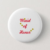 Gold Heart Wedding Trauzeugin Button (Vorderseite)