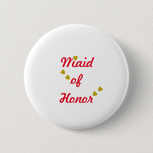 Gold Heart Wedding Trauzeugin Button