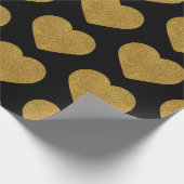 Gold Heart Wrapping Paper Geschenkpapier (Ecke)