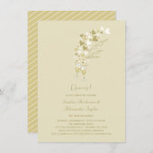 Gold Hearts and Champagne Cheers Engagement Party Einladung (Vorne/Hinten)